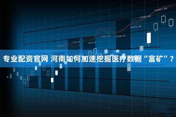 专业配资官网 河南如何加速挖掘医疗数据“富矿”？
